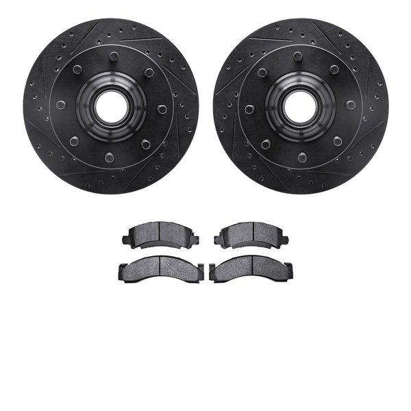 Dynamic Friction Co 8502-48093, Rotors-Drilled and Slotted-Black with 5000 Advanced Brake Pads, Zinc Coated 8502-48093
